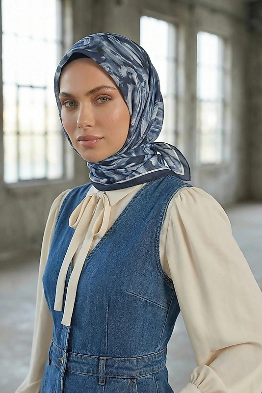 Dijital Soft Eşarp Fırça Desen2