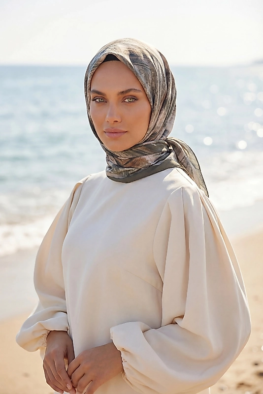 Dijital Soft Fırça Desen Eşarp