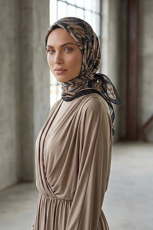 Dijital Soft Eşarp Fırça Desen2