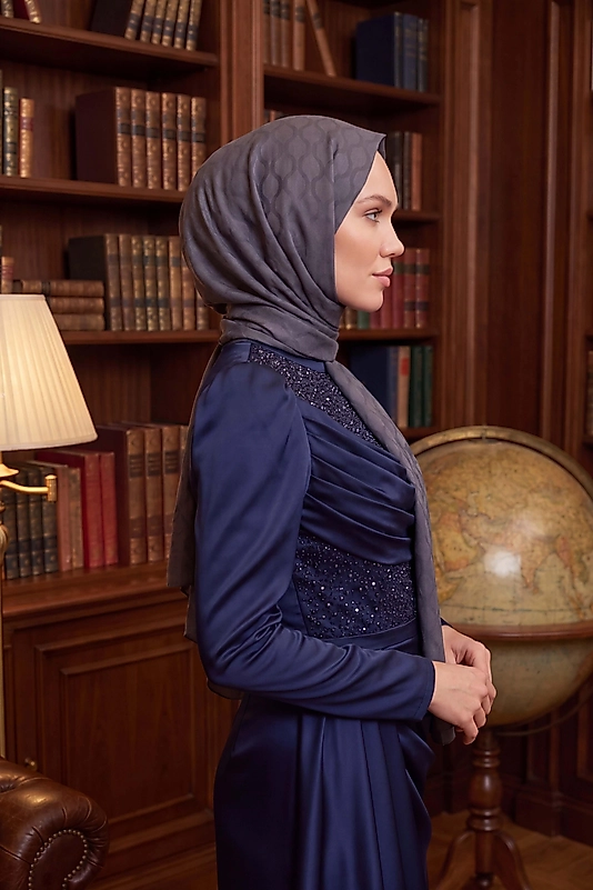 Asetat Şal Oval Geometrik Desen