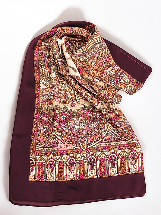 Desenli Alfa Silk Şal Pastel Desen