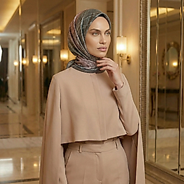 Dijital Soft Mermer Desen Eşarp