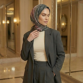 Dijital Soft Mermer Desen Eşarp