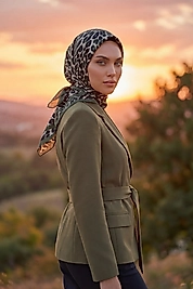 Dijital Soft Leopar Desen Eşarp