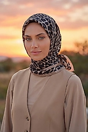 Dijital Soft Leopar Desen Eşarp