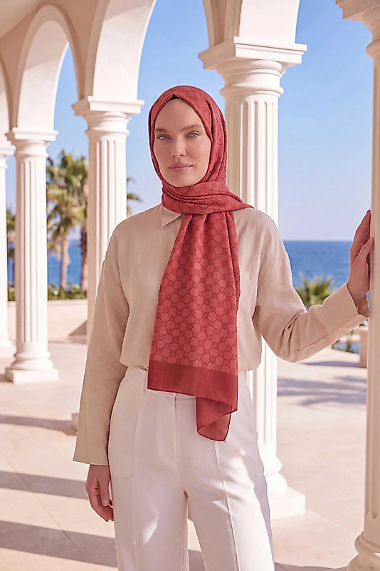 Elegans Şal  Oval Geometrik Desen
