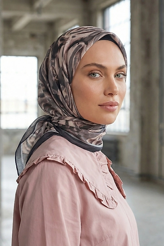 Dijital Soft Eşarp Fırça Desen2