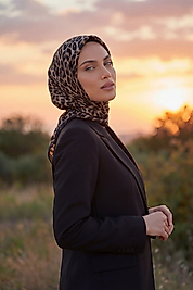 Dijital Soft Leopar Desen Eşarp