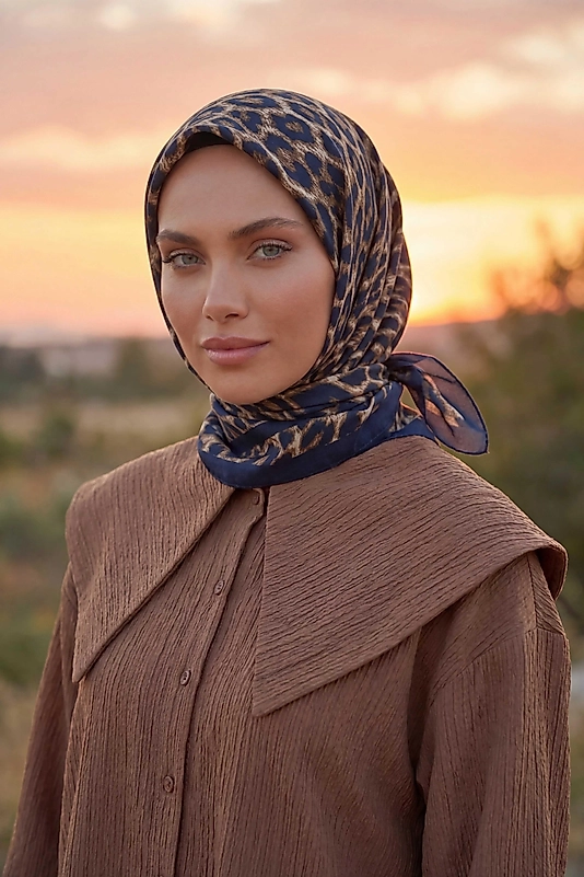 Dijital Soft Leopar Desen Eşarp