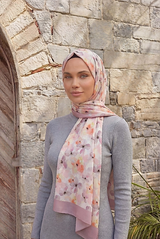 ALFA SİLK ŞAL PASTEL ÇİÇEK DESEN-2