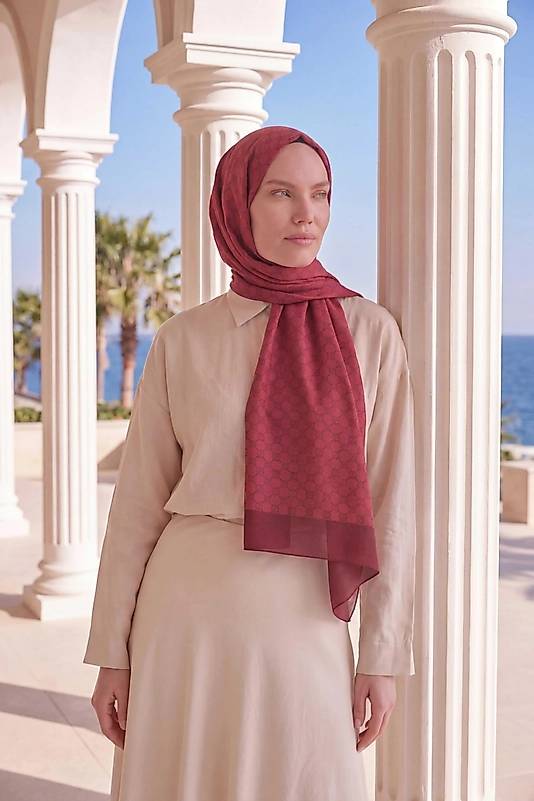 Elegans Şal  Oval Geometrik Desen