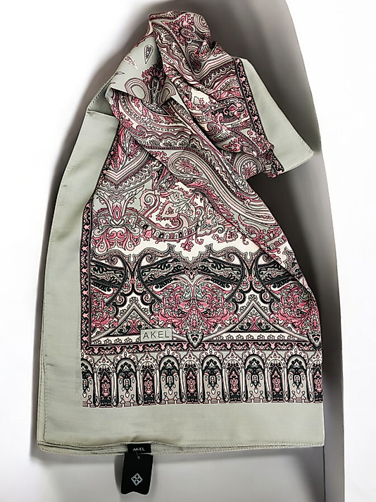 Desenli Alfa Silk Şal Pastel Desen