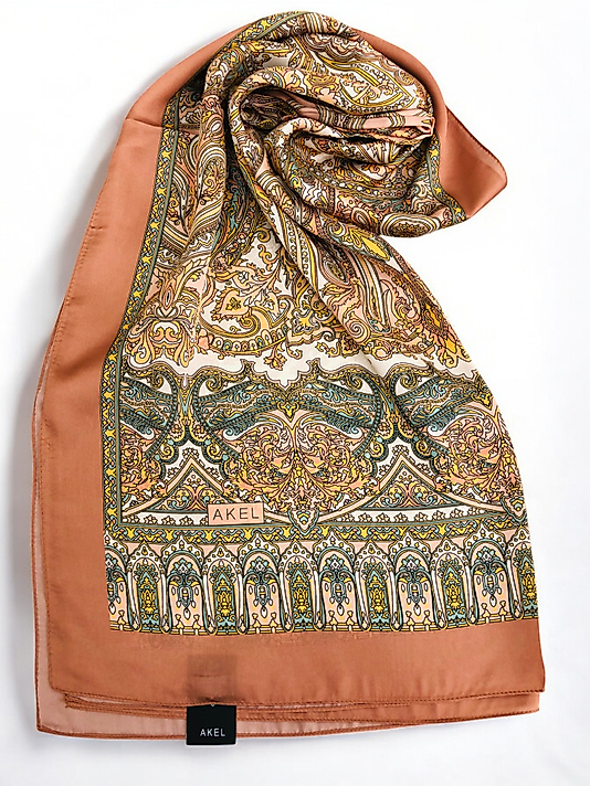 Desenli Alfa Silk Şal Pastel Desen