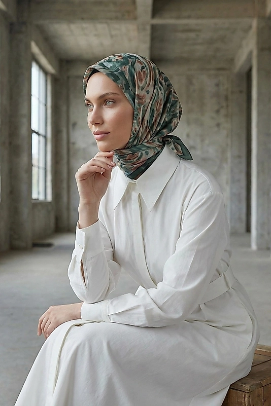 Dijital Soft Eşarp Fırça Desen2