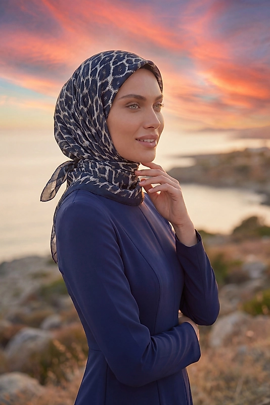 Dijital Soft Leopar Desen Eşarp