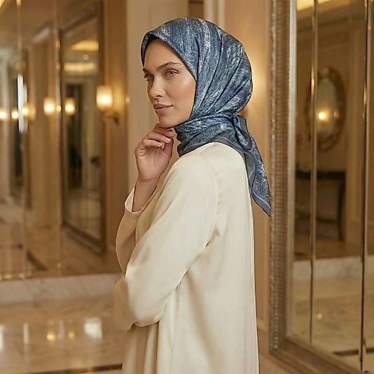 Dijital Soft Mermer Desen Eşarp