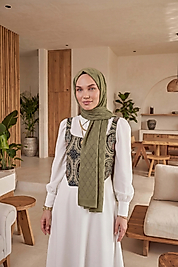 Asetat Şal Oval Geometrik Desen