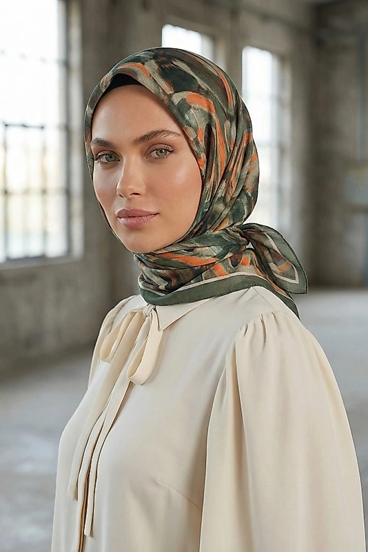 Dijital Soft Eşarp Fırça Desen2