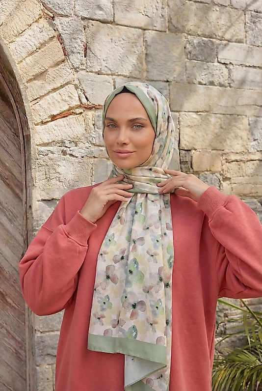ALFA SİLK ŞAL PASTEL ÇİÇEK DESEN-2