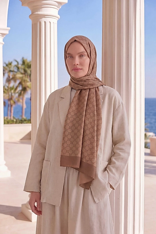 Elegans Şal  Oval Geometrik Desen