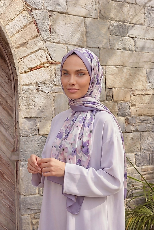 ALFA SİLK ŞAL PASTEL ÇİÇEK DESEN-2