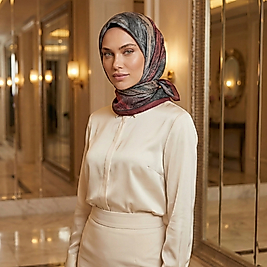 Dijital Soft Mermer Desen Eşarp