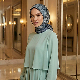 Dijital Soft Mermer Desen Eşarp