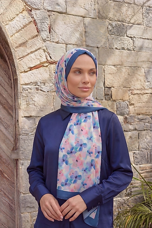 ALFA SİLK ŞAL PASTEL ÇİÇEK DESEN-2