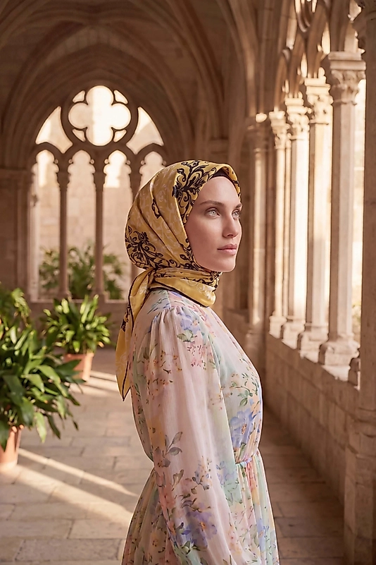 Varaklı İpeksi Saten Eşarp