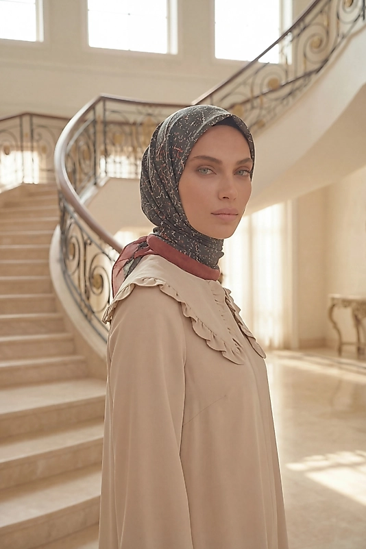 Dijital Soft Noktasal Desen Eşarp