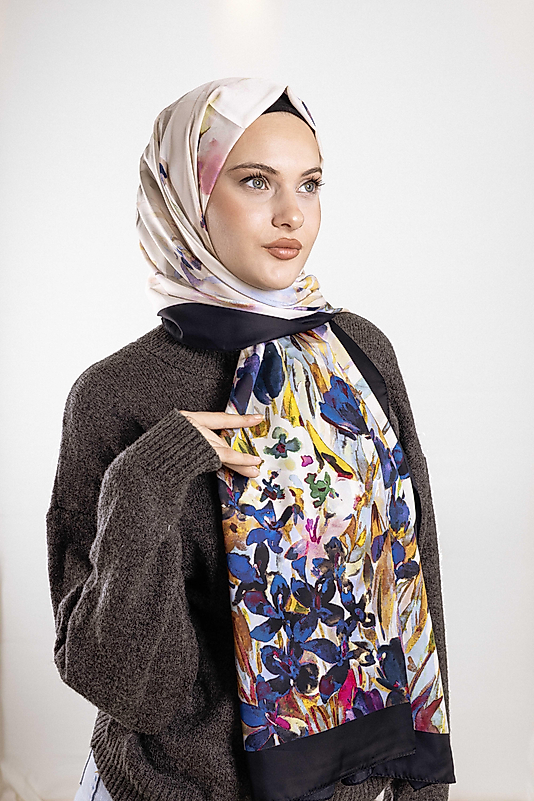 ALFA SİLK ŞAL İLKBAHAR ÇİÇEKLERİ DESENİ