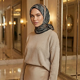 Dijital Soft Mermer Desen Eşarp