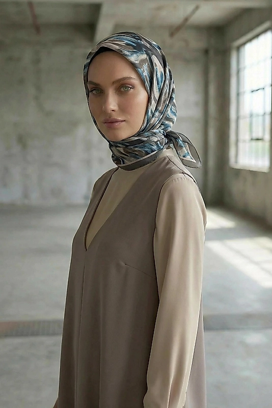 Dijital Soft Eşarp Fırça Desen2