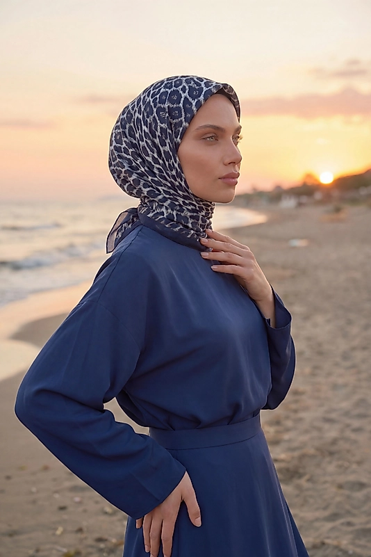 Dijital Soft Leopar Desen Eşarp