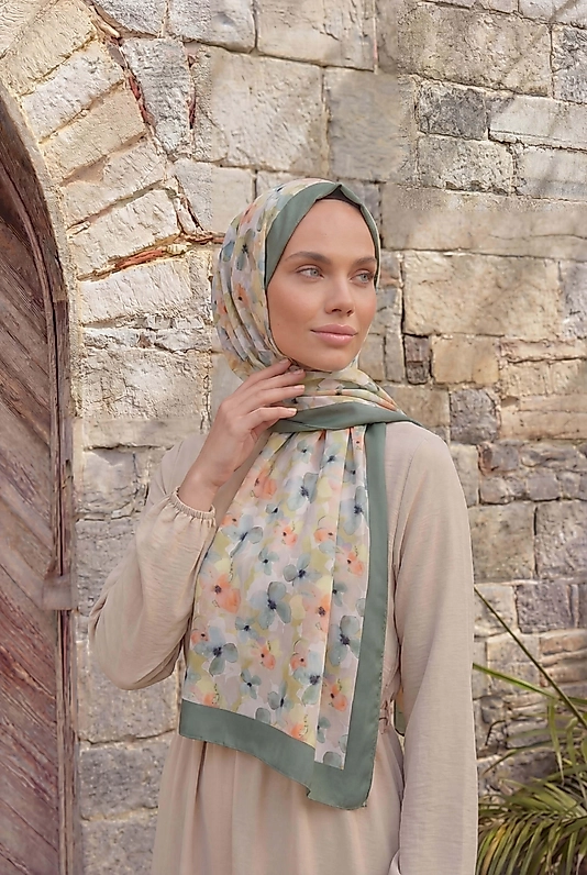 ALFA SİLK ŞAL PASTEL ÇİÇEK DESEN-2