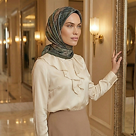 Dijital Soft Mermer Desen Eşarp