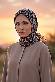 Dijital Soft Leopar Desen Eşarp