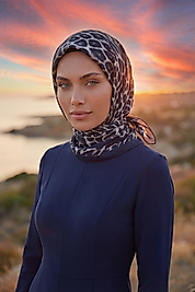 Dijital Soft Leopar Desen Eşarp