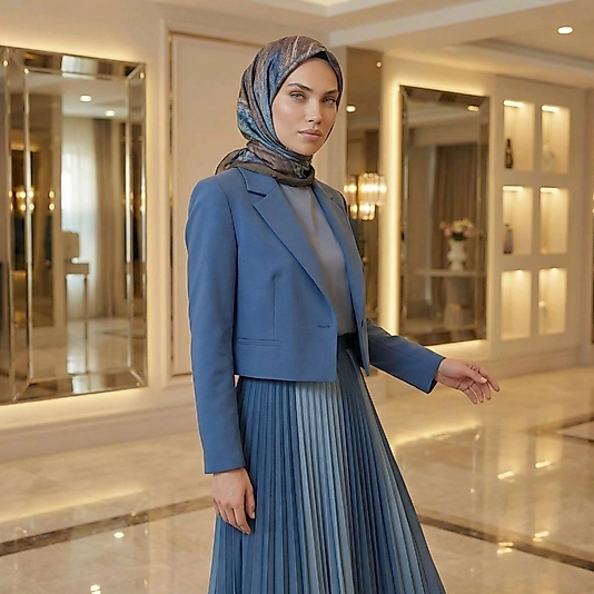 Dijital Soft Mermer Desen Eşarp