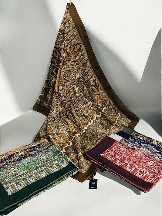 Desenli Alfa Silk Şal Pastel Desen