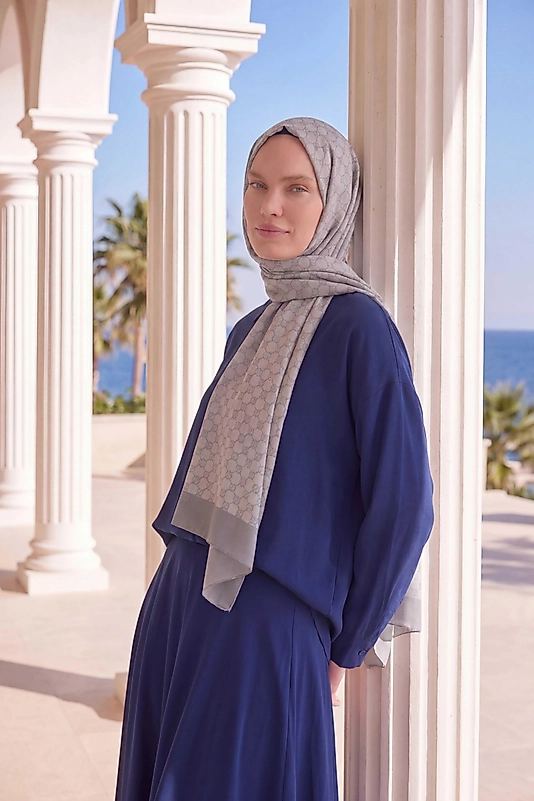 Elegans Şal  Oval Geometrik Desen