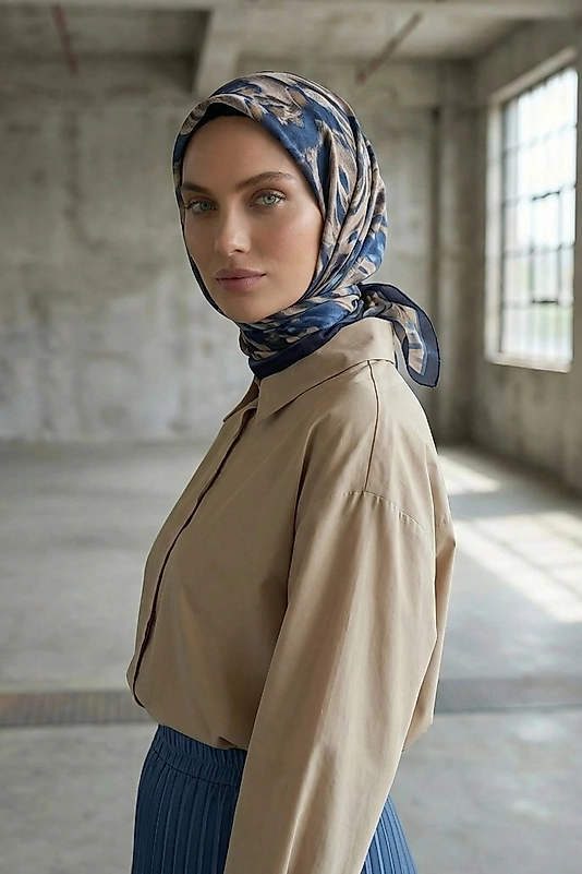 Dijital Soft Eşarp Fırça Desen2