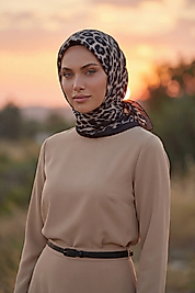 Dijital Soft Leopar Desen Eşarp