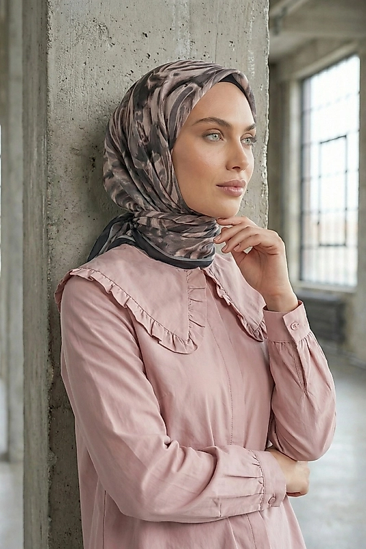 Dijital Soft Eşarp Fırça Desen2