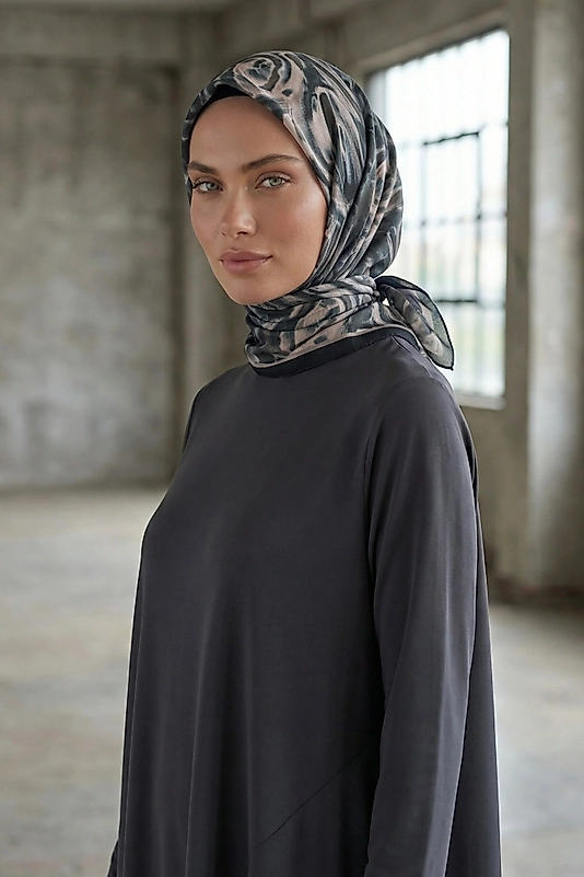 Dijital Soft Eşarp Fırça Desen2