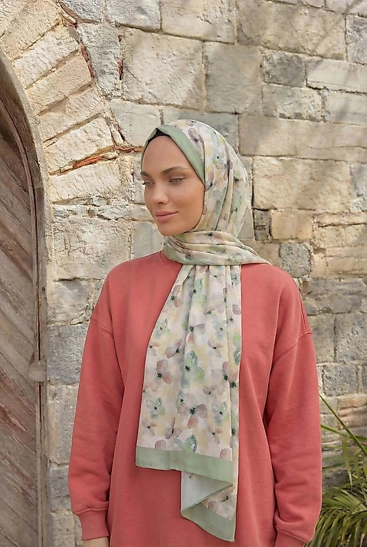 ALFA SİLK ŞAL PASTEL ÇİÇEK DESEN-2