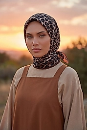 Dijital Soft Leopar Desen Eşarp