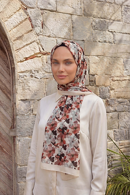 ALFA SİLK ŞAL PASTEL ÇİÇEK DESEN-2