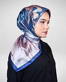 Dijital Kristal Eşarp Pastel Yaprak Desenli