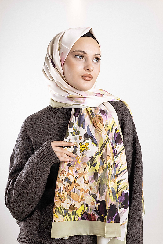 ALFA SİLK ŞAL İLKBAHAR ÇİÇEKLERİ DESENİ